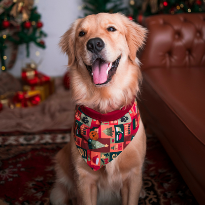 Kit Bandana e Gorro - Ladrilhos do Natal